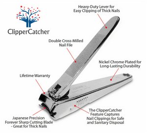 The World's Best Nail Clippers - Forever Sharp Cutting Blades and No More Flying Nail Clippings. - ClipperCatcher